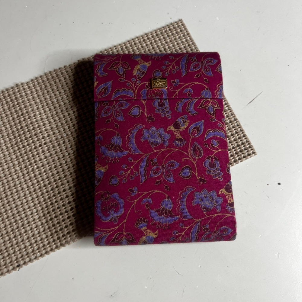 Gallery Originals Magenta Floral Bird Fabric Photo Album Snap Closure Memories